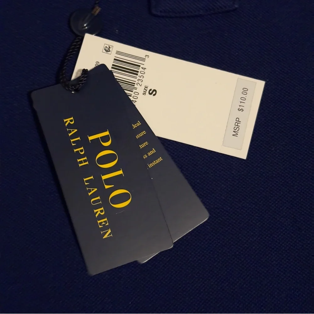 Authentic Ralph Lauren Short Sleeve Slim Fit Polo Core Replen Blue Men's Small